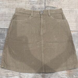 Brandy Melville Olive Corduroy A-Line Skirt